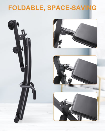 Sit Up Ab Bench Adjustable|MaxKare Foldable Slant Board for Sit-up Abdominal Exercise|Utility Workout Equipment Bench for Home Gym|Decline Recline Situp Benches - NAIPO