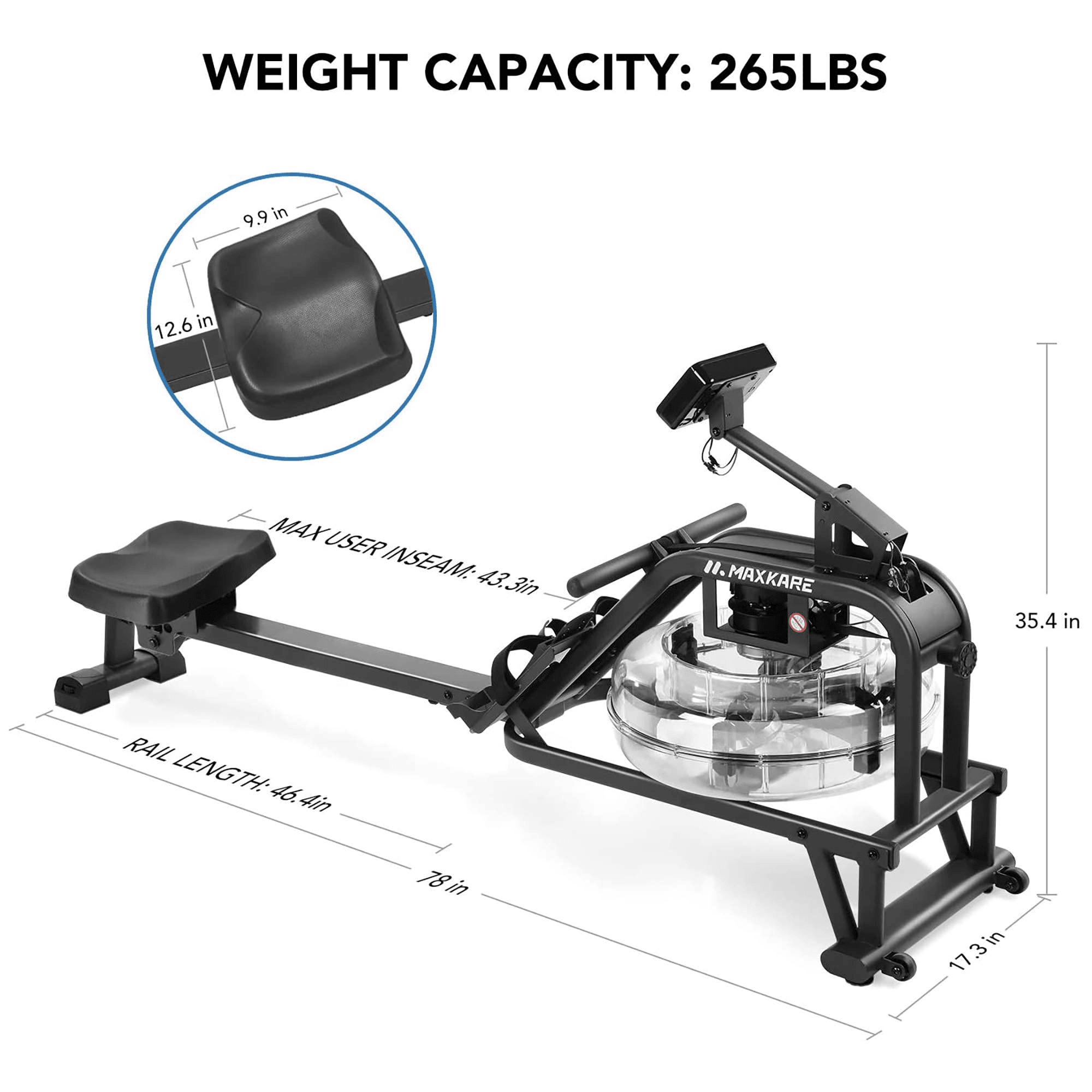 Load image into Gallery viewer, Water Rower Rowing Machine Foldable Water Resistance Row Machine - NAIPO
